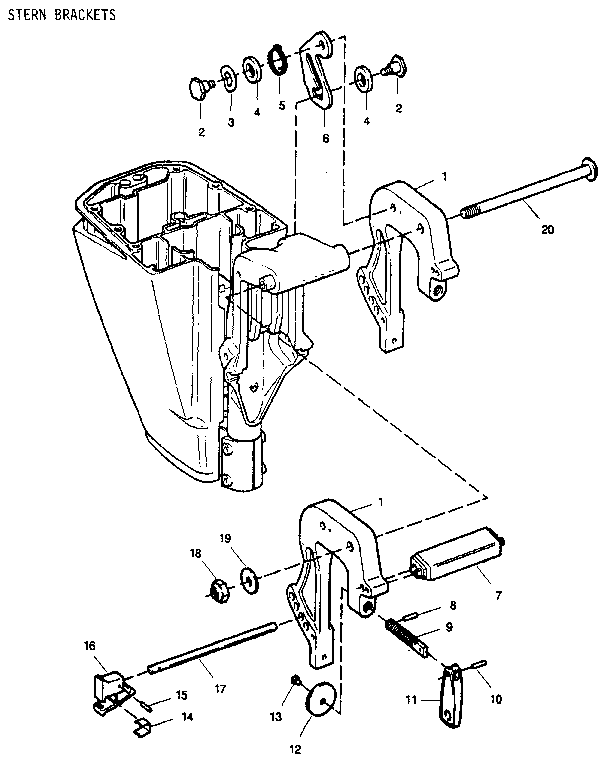 Craftsman 225581501 stern brackets diagram