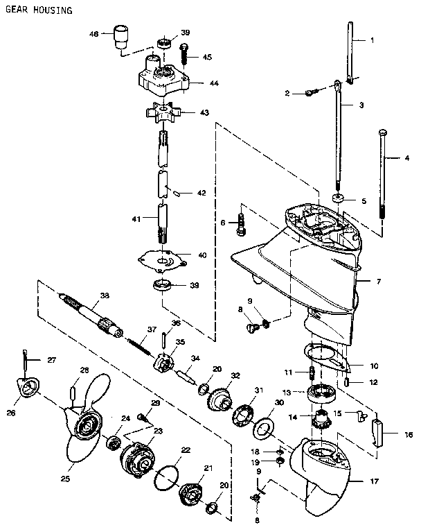 Craftsman 225581501 gear housing diagram