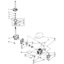 Whirlpool LA9800XTF0 brake, clutch, gearcase, motor and pump diagram