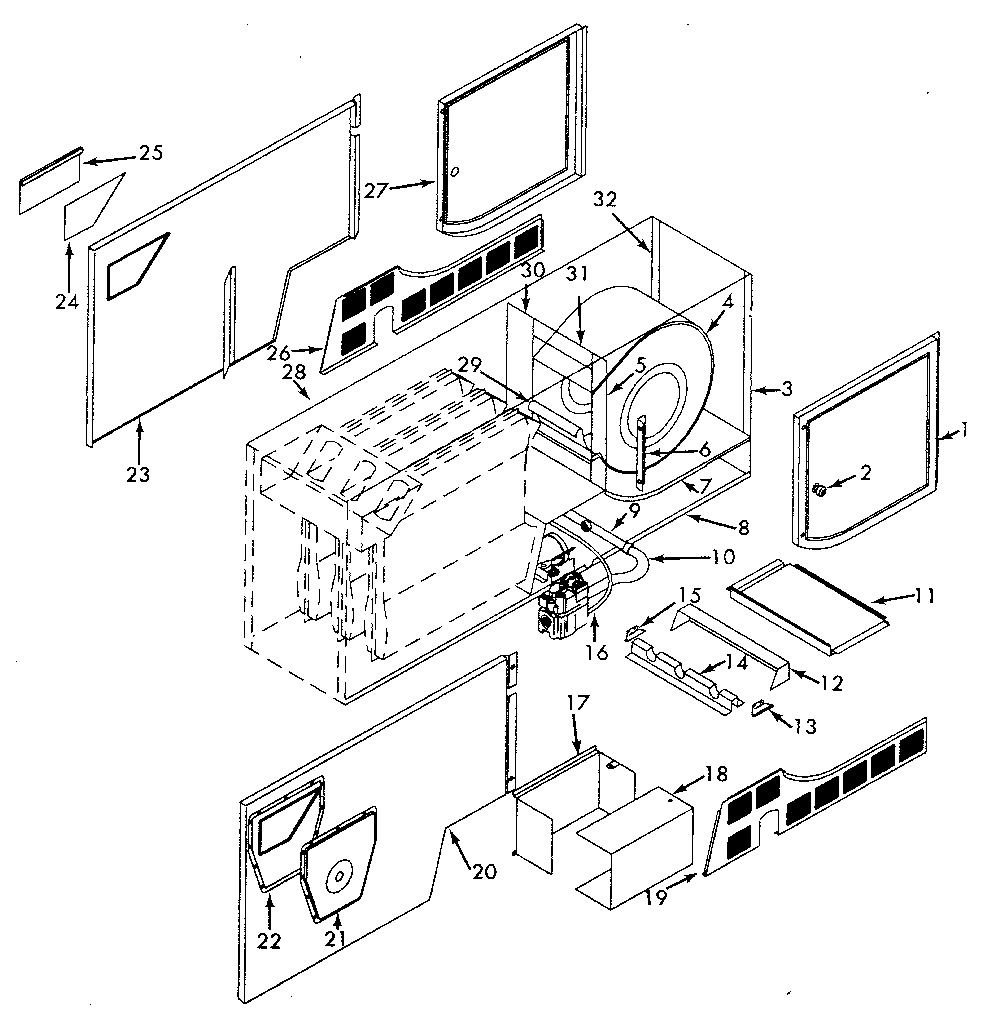ICP NHGE125AK03 non-functional replacement parts diagram