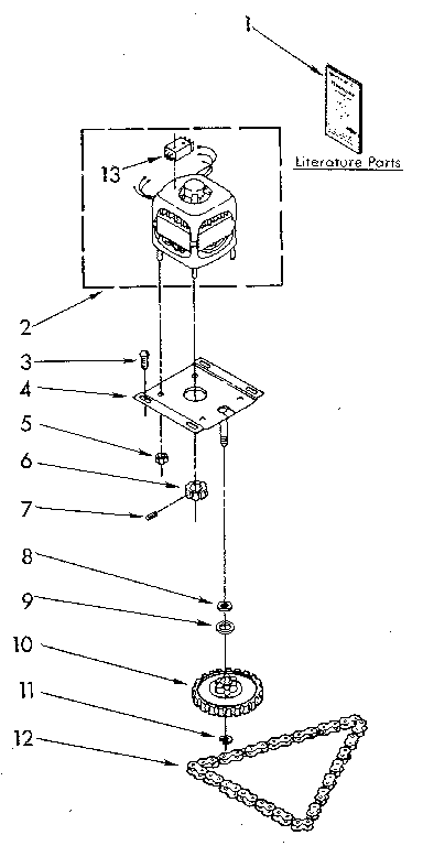 Kenmore 6651398180 motor and drive diagram