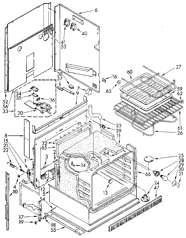 Kenmore 6654558990 oven diagram