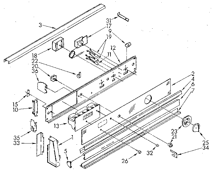 Kenmore 6654558990 control panel diagram