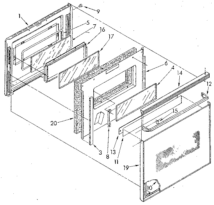 Kenmore 6654558990 door diagram