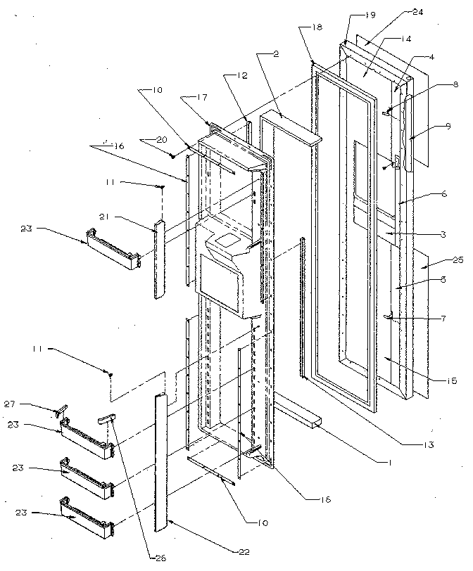 Kenmore 5969500880 freezer door diagram