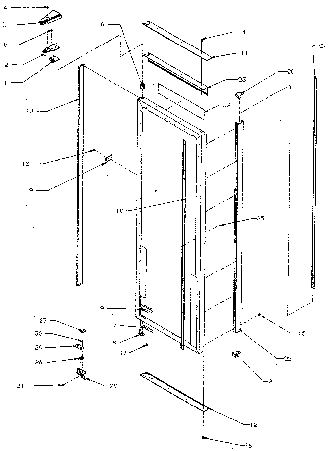 Kenmore 5969500880 refrigerator door diagram