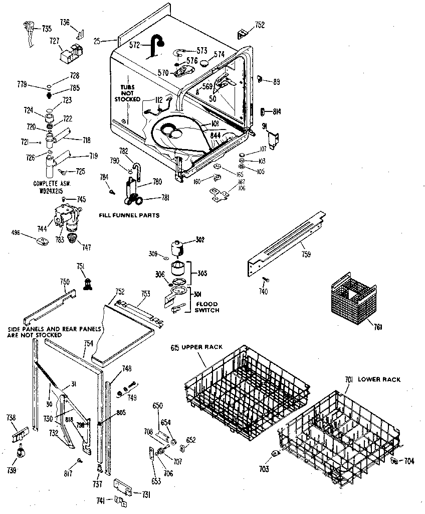 GE GSC402-07 tub assembly diagram