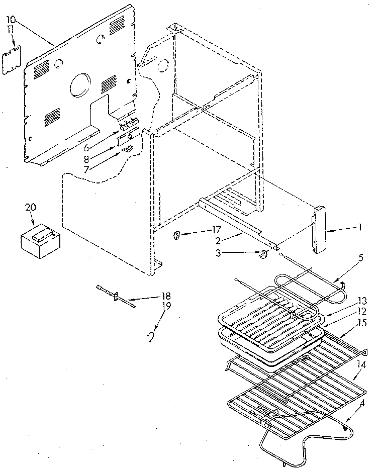 Whirlpool RF390PXVN0 oven diagram