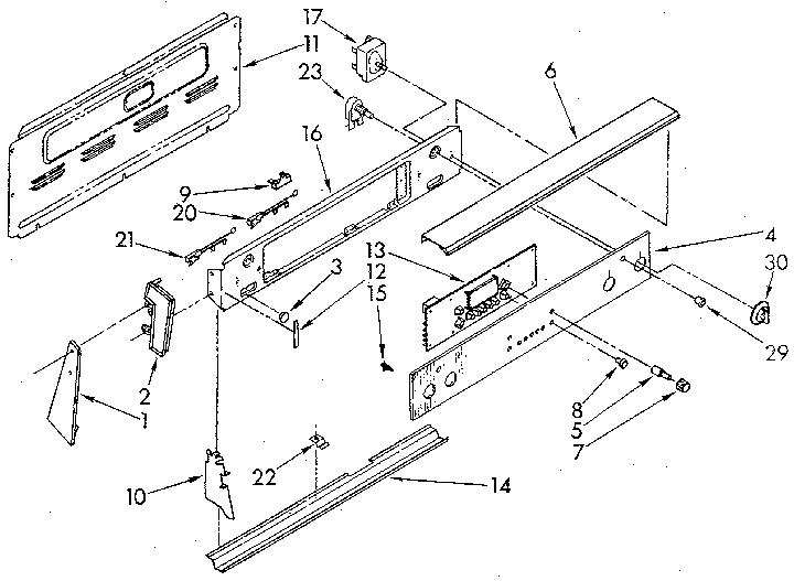 Whirlpool RF390PXVN0 control panel diagram