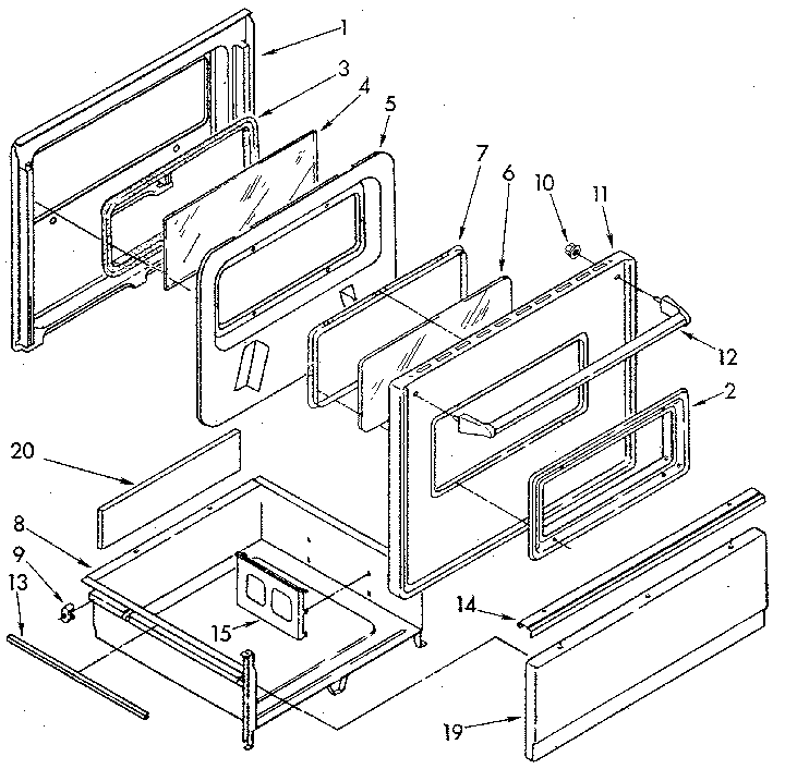 Whirlpool RF3165XVW0 door diagram