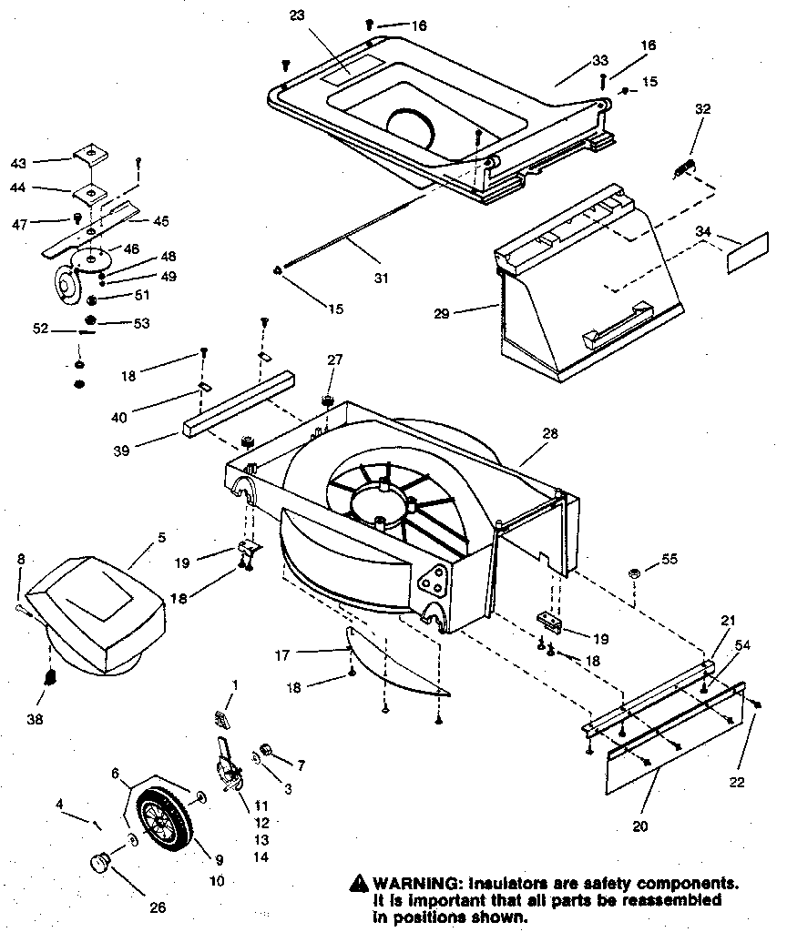 Craftsman 247370304 blade, deck, & wheel assembly diagram