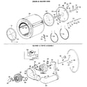GE DDE7500GBL drum/heater/blower and drive diagram