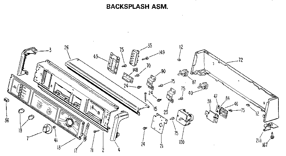 GE DDE8200GDL backsplash diagram