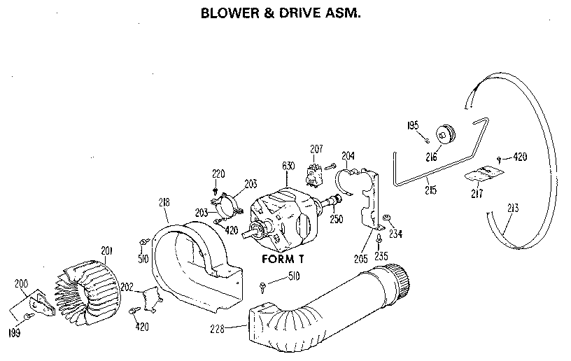 GE DDE8200GDL blower and drive diagram