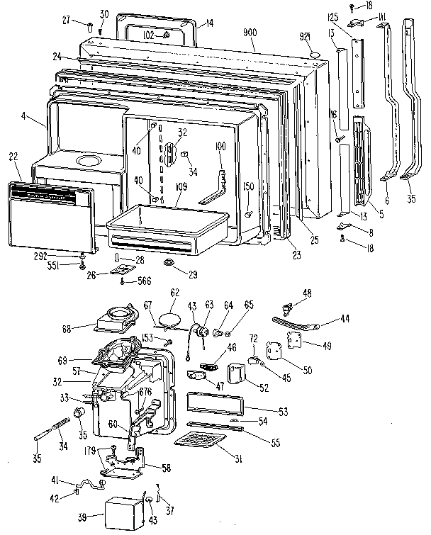 GE TBX25RMGLAD freezer door diagram