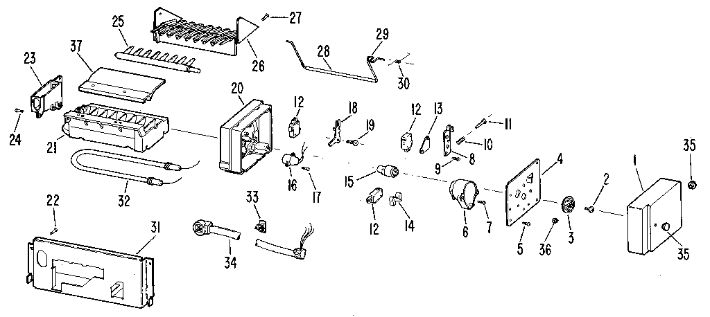 GE TBX25RMGLAD icemaker diagram