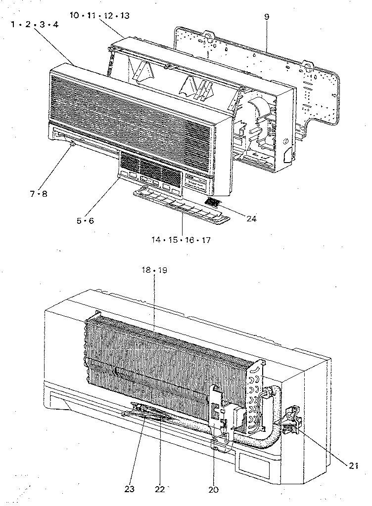 Mitsubishi MSH-12BN indoor unit diagram
