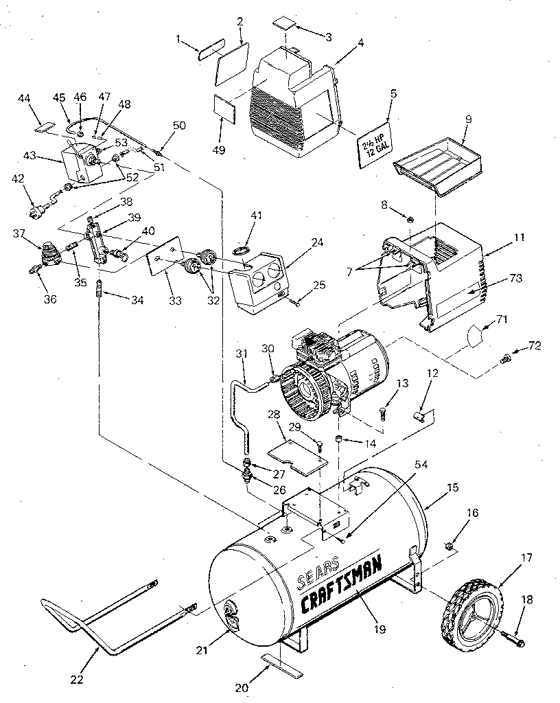 Craftsman 919154520 air compressor diagram diagram