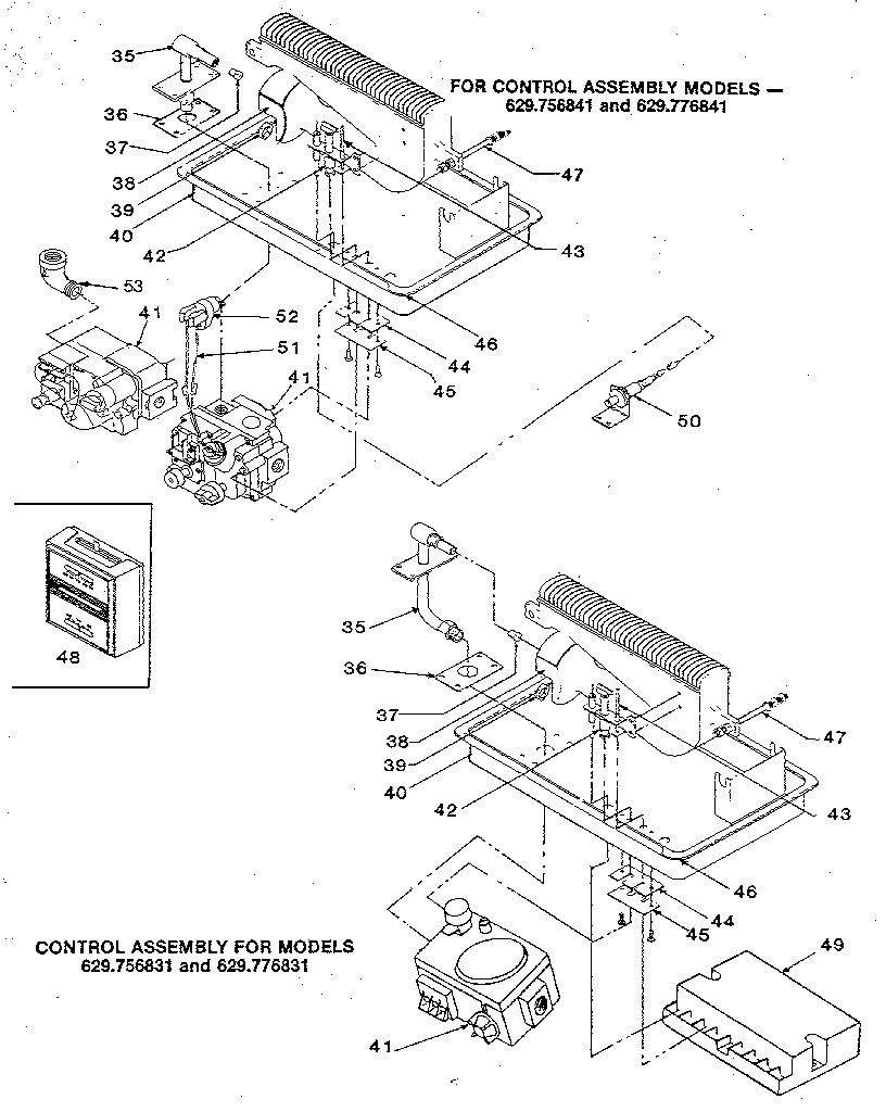 Sears 629756921 functional replacement parts/756831 diagram