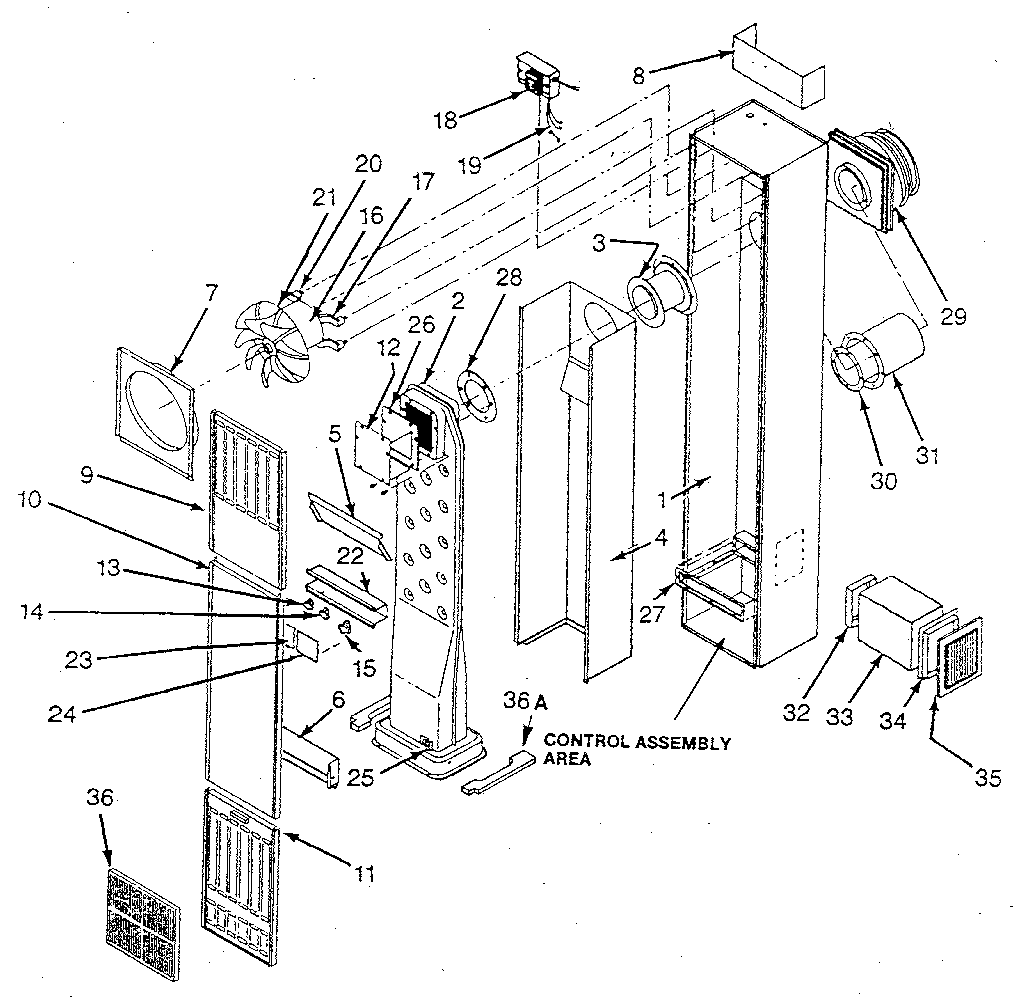 Sears 629756921 cabinet and body assembly diagram