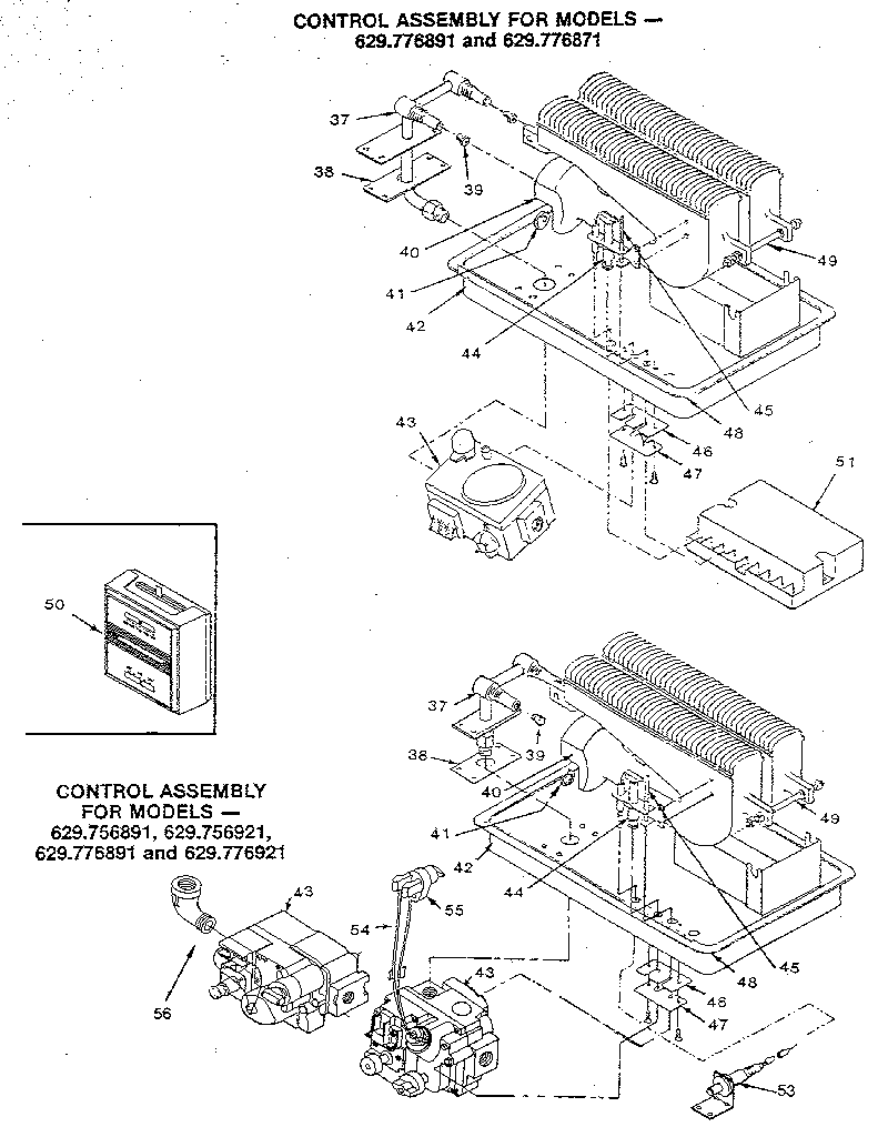 Sears 629756921 functional replacement parts/756871 diagram