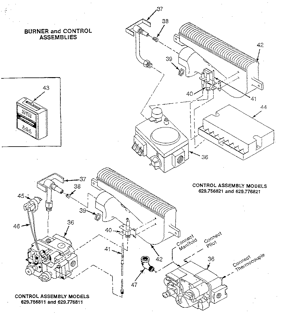 Sears 629756881 functional replacement parts diagram