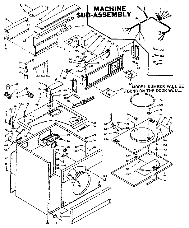 Kenmore 1106208801 machine sub assembly diagram