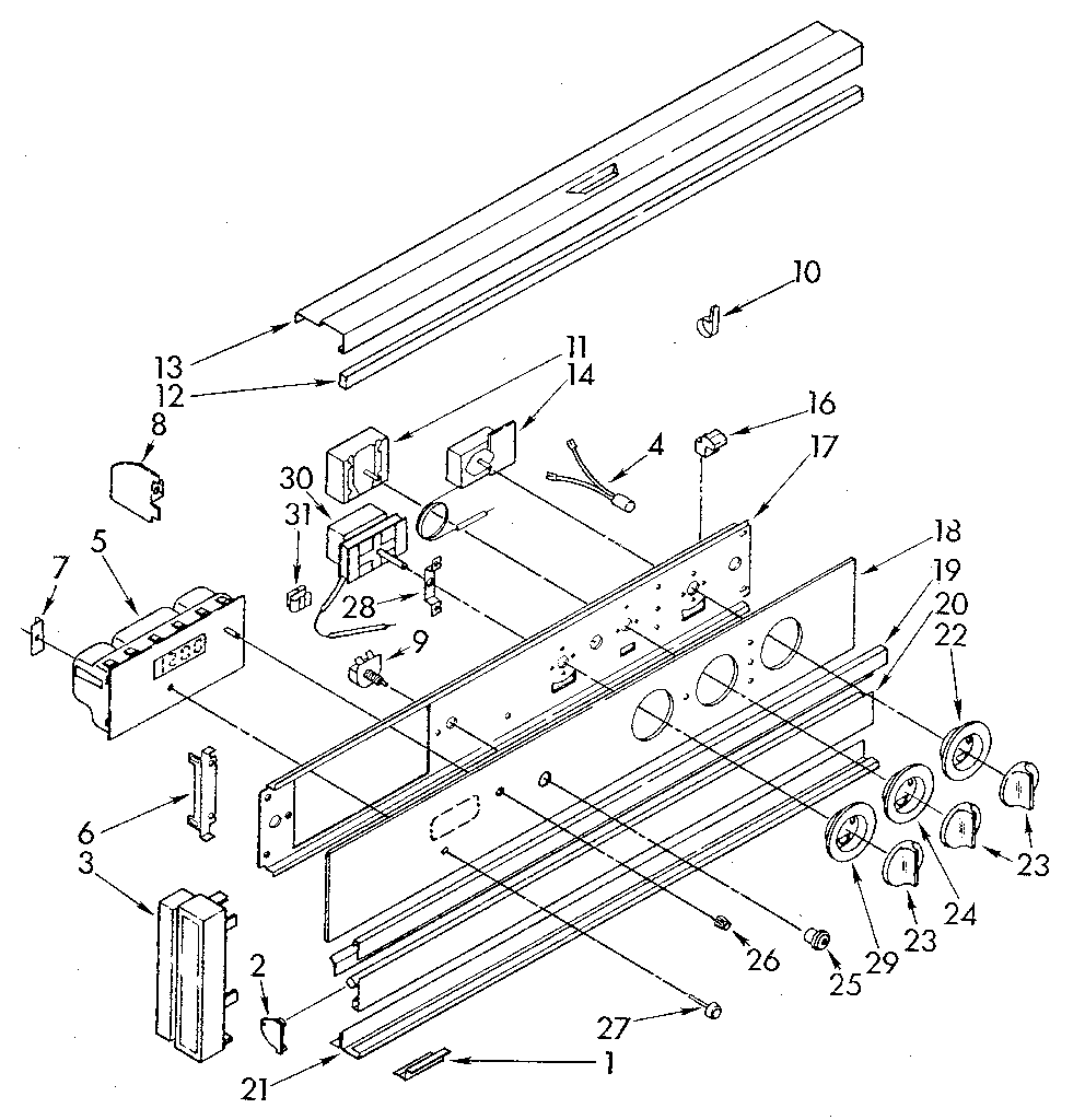 Kenmore 6654428910 control panel diagram