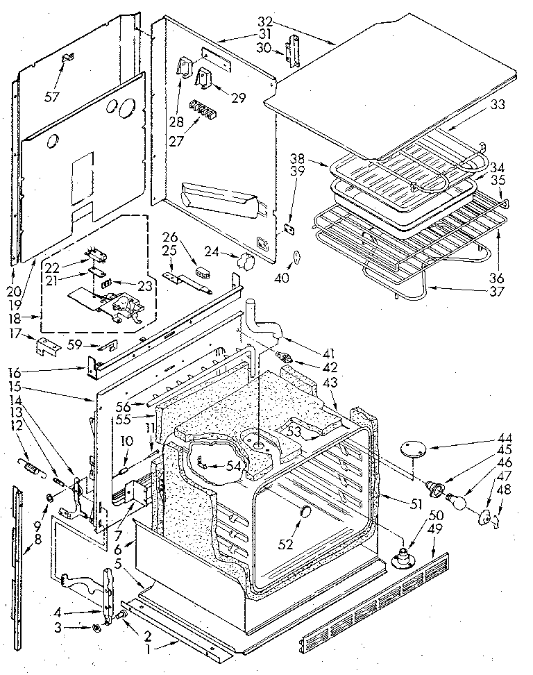 Kenmore 6654428910 upper oven diagram