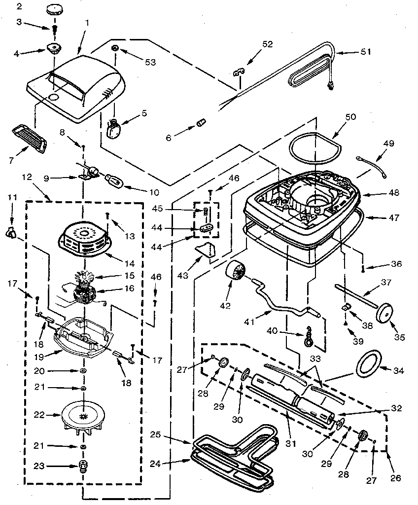 Kenmore 86030865 nozzle and motor assembly diagram
