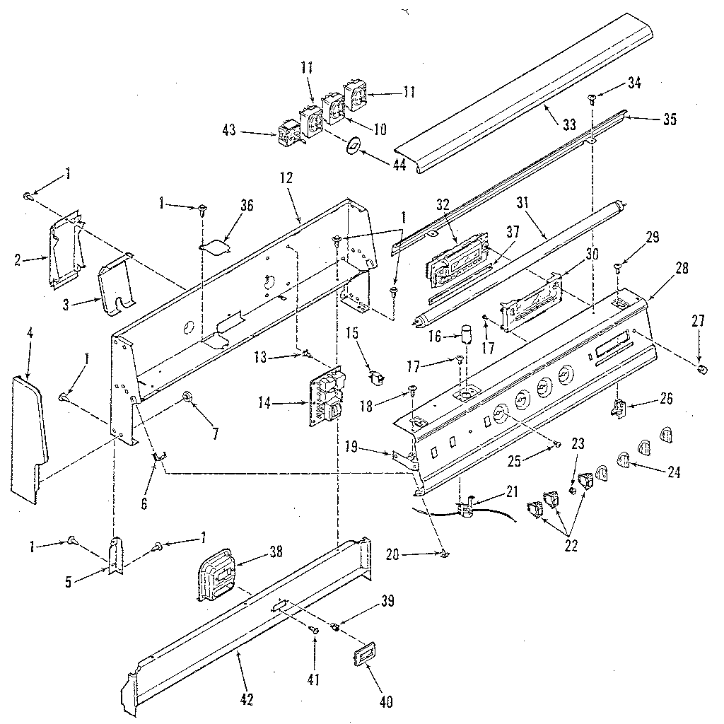 Kenmore 9119598811 backguard section diagram