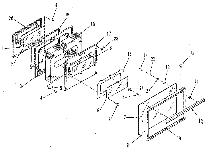 Kenmore 9119598811 oven door section diagram