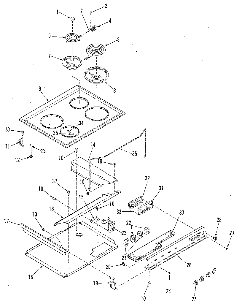 Kenmore 9114658813 main top section diagram