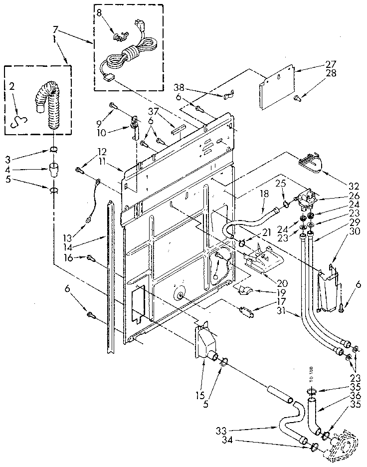 Kenmore 11082870020 rear panel diagram