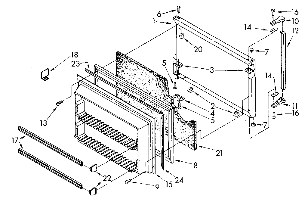 Kenmore 1069608780 freezer door diagram