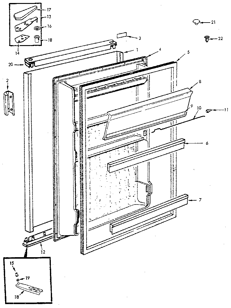 Jenn-Air JRC5 B/M E7-S-019 fresh food door diagram