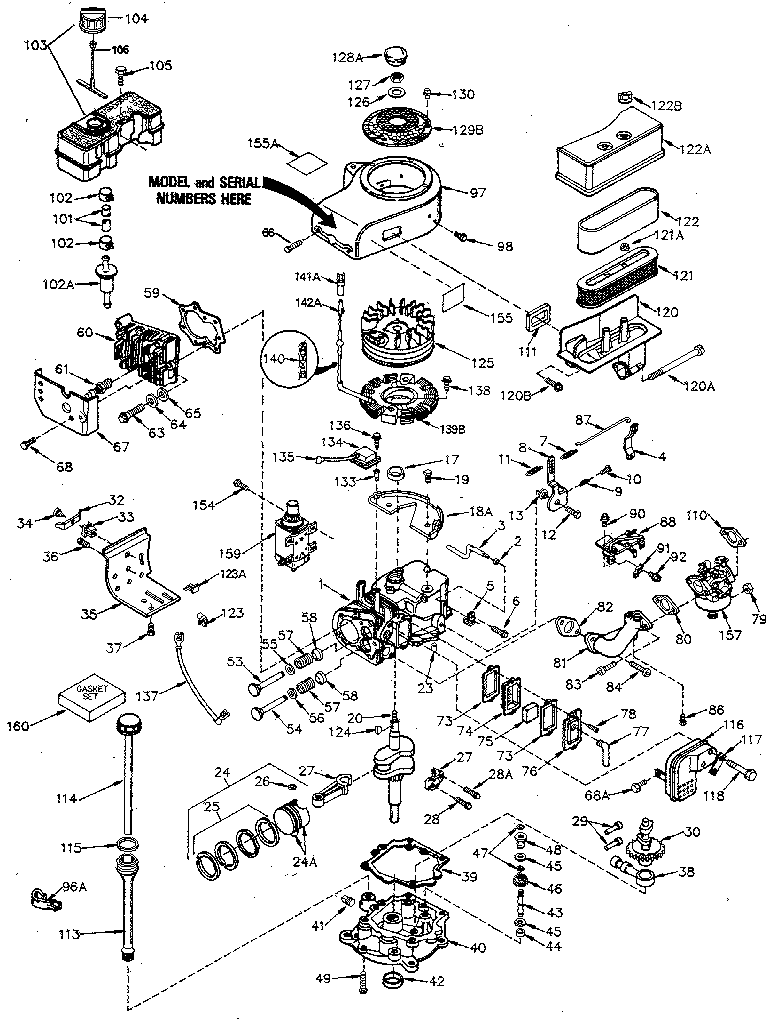 Tecumseh TVXL220-157219 replacement parts diagram