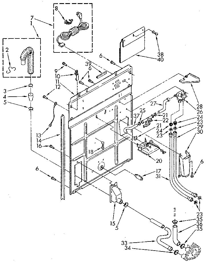 Kenmore 11082982810 rear panel diagram