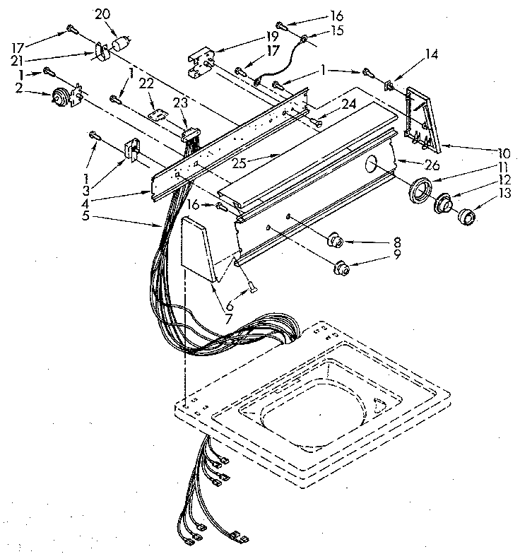 Kenmore 11082983110 console panel diagram