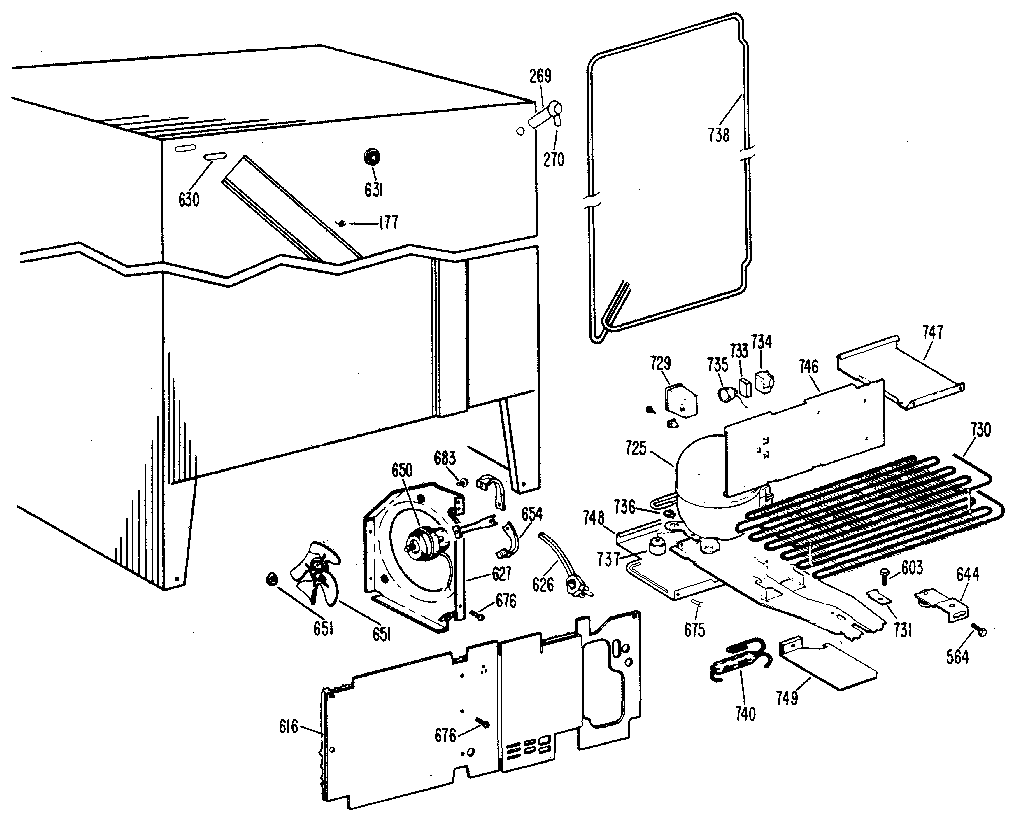GE TFX19LKD unit parts diagram