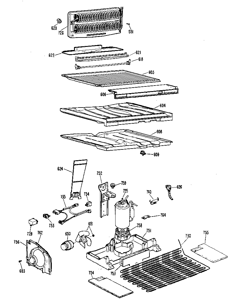 GE TBX21PKC unit parts diagram