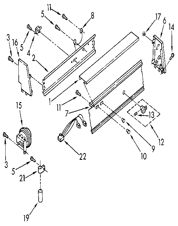 Kenmore 11082407830 console panel diagram