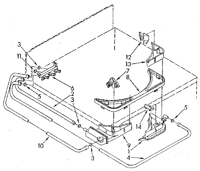 Kenmore 11082891710 bleach, detergent and rinse dispenser diagram
