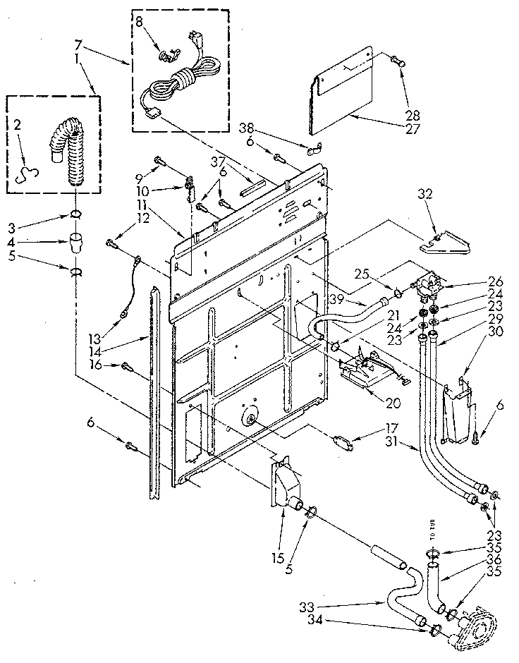 Kenmore 11082873120 rear panel diagram