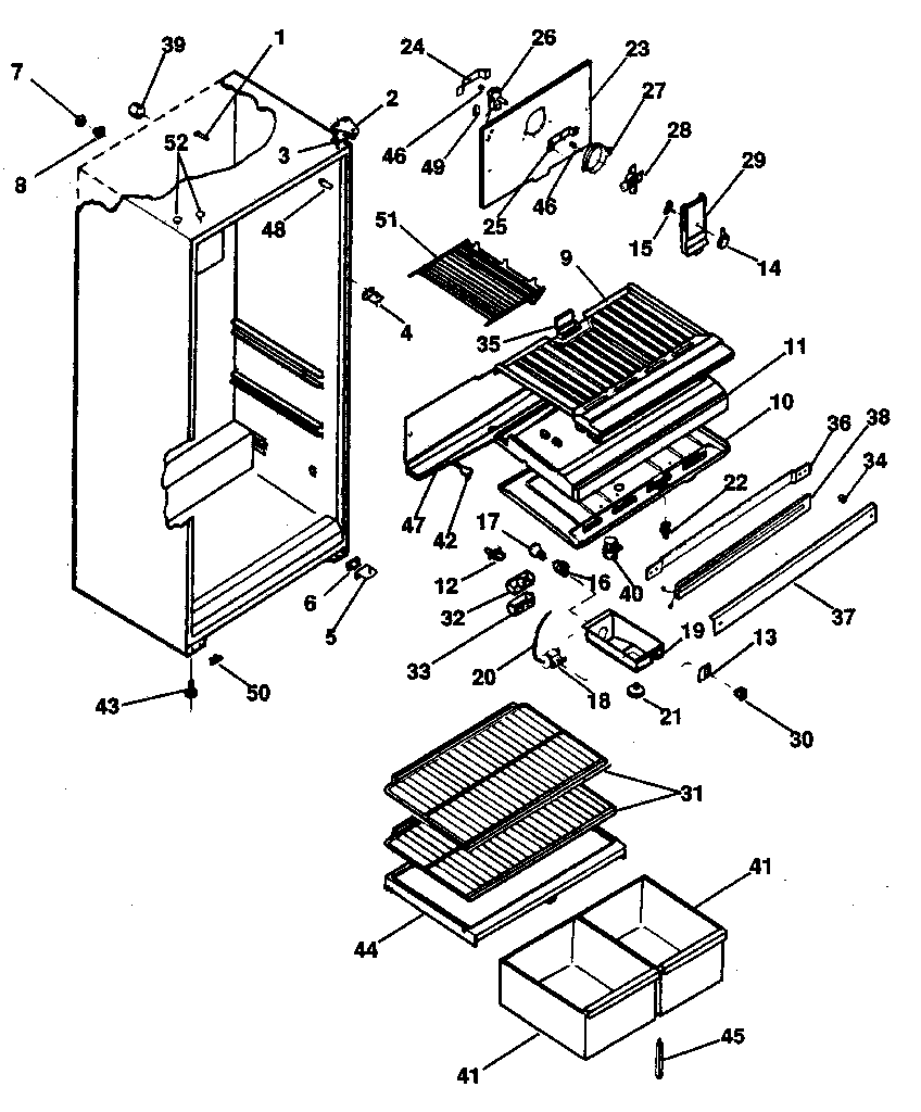 Kenmore 2538796091 cabinet diagram
