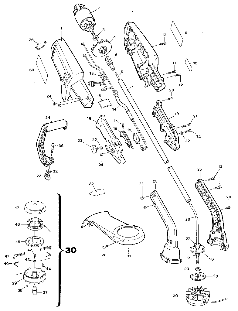 Craftsman 257798050 drive shaft and head assembly diagram