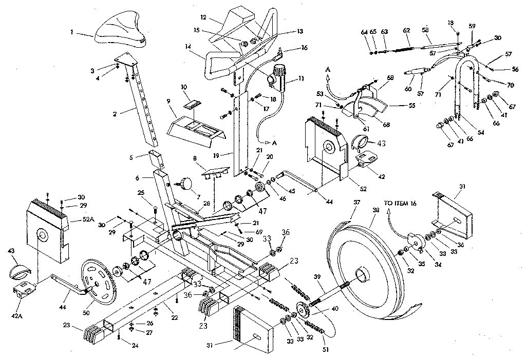 Tunturi E330 unit parts diagram