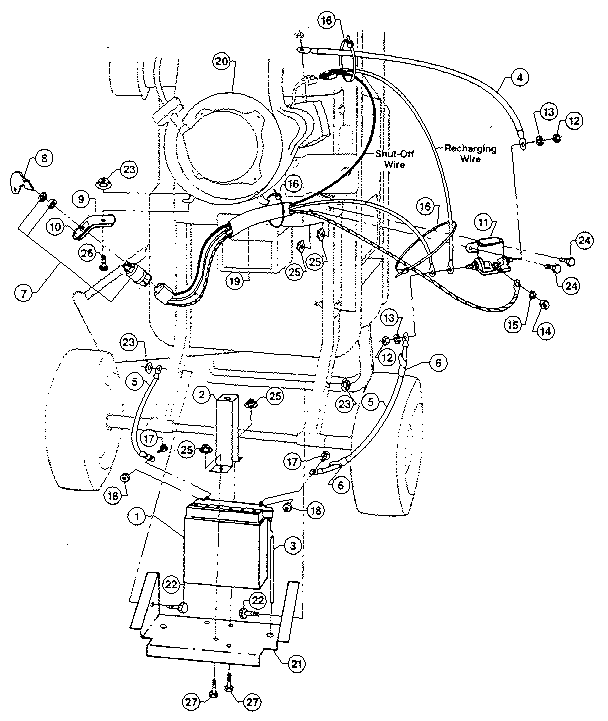 Troybilt TOMAHAWK4HP SERIAL W403145 AND UP the 4hp tecumseh electric start system diagram