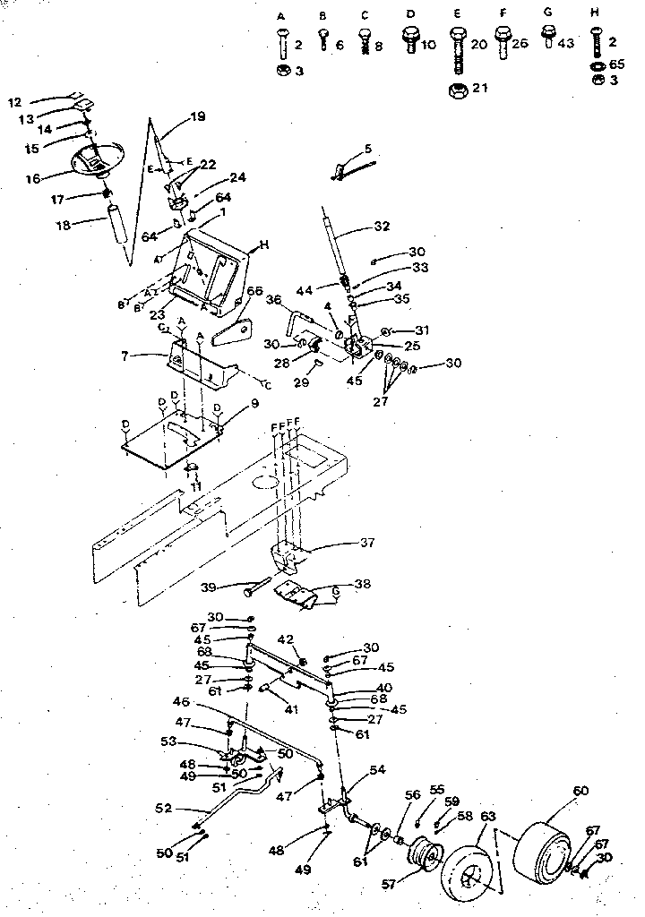 Craftsman 917254630 steering and front axle diagram