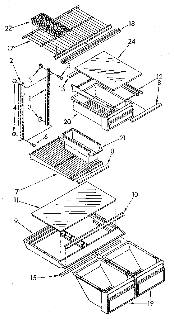 Kenmore 1068698482 shelf diagram